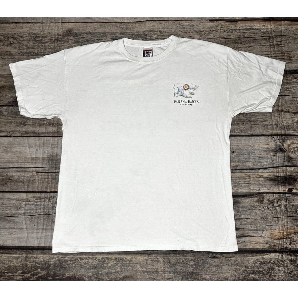 The Duck Company Banana Bart's Destin T Shirt Shark Mens Size XL White - Picture 3 of 8
